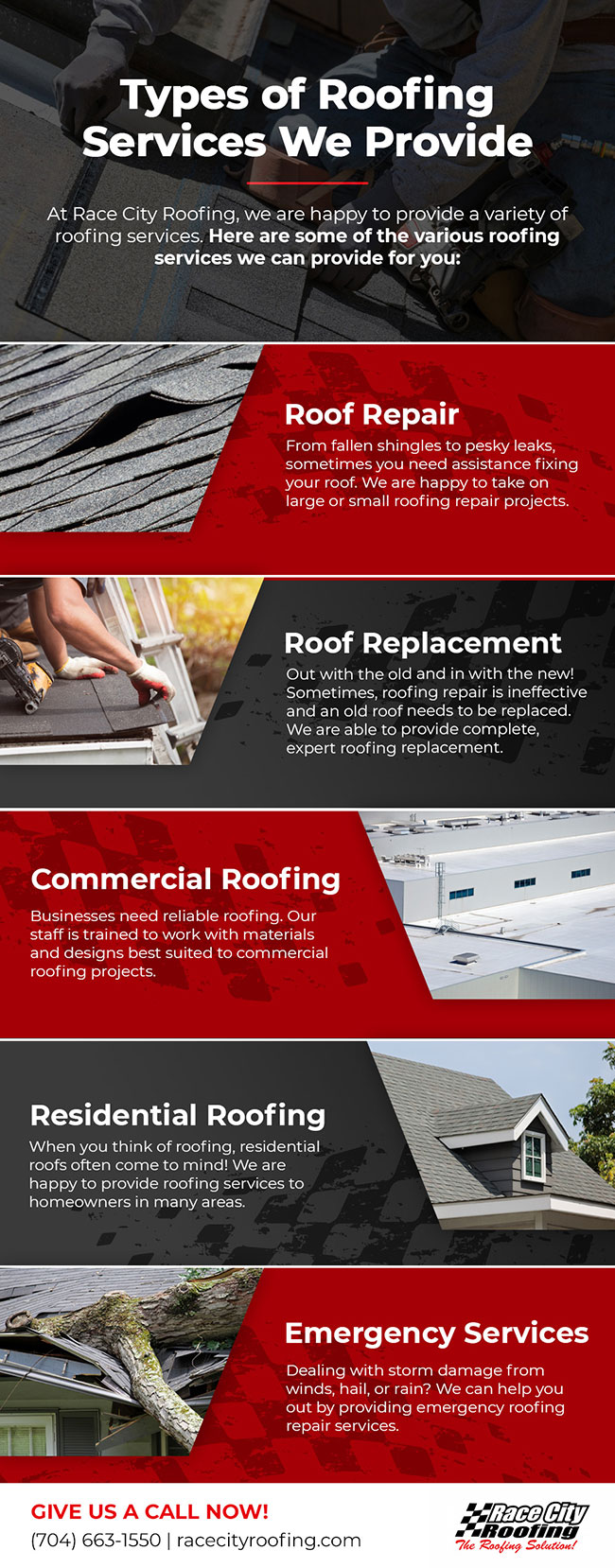 Types of Roofing Services We Provide 